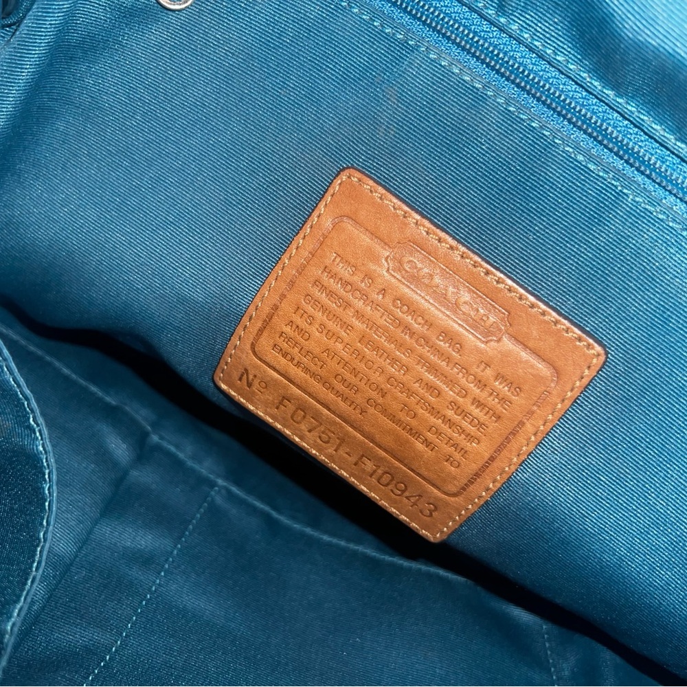 Vintage Coach Blue Suede Bag - Picture 4 of 5